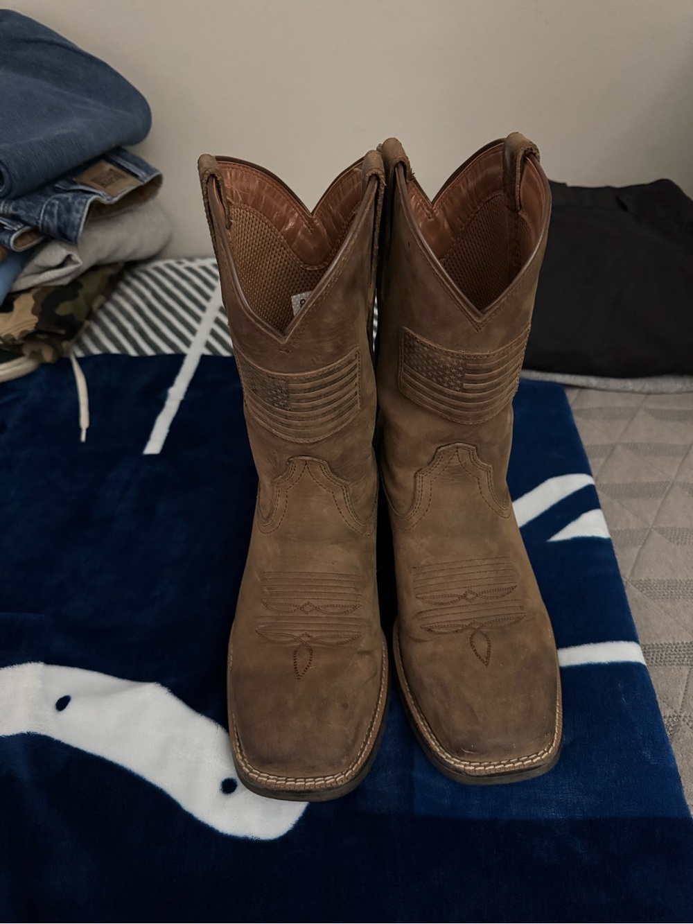 Ariat Tan Suede Western Cowboy Boots